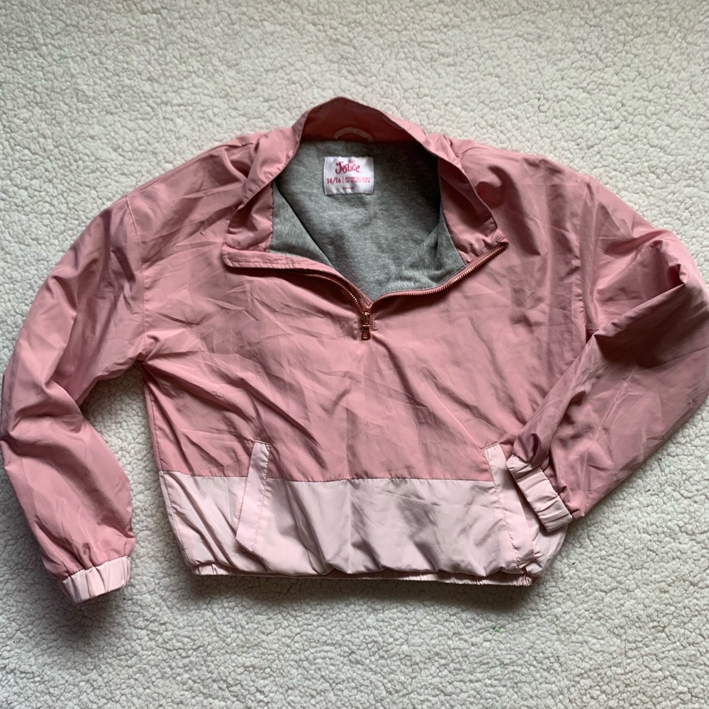 NWT Justice girls 3/4 zip size 14/16 Jacket